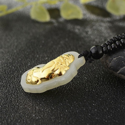 Golden Pixiu Hetian Jade Prosperity Necklace - Wealth Magnetism & Debt Blocking Golden Pixiu Hetian Jade Prosperity Necklace - Wealth Magnetism & Debt Blocking