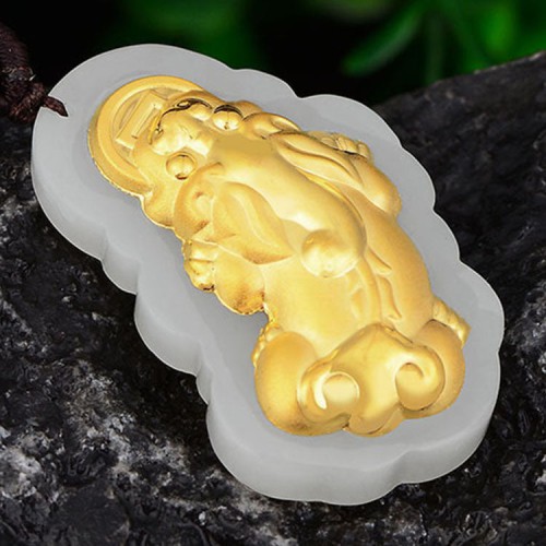 Golden Pixiu Hetian Jade Prosperity Necklace - Wealth Magnetism & Debt Blocking Golden Pixiu Hetian Jade Prosperity Necklace - Wealth Magnetism & Debt Blocking