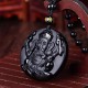 Obsidian Ganesha Success Necklace - Obstacle Removal & Creative Flow Obsidian Ganesha Success Necklace - Obstacle Removal & Creative Flow