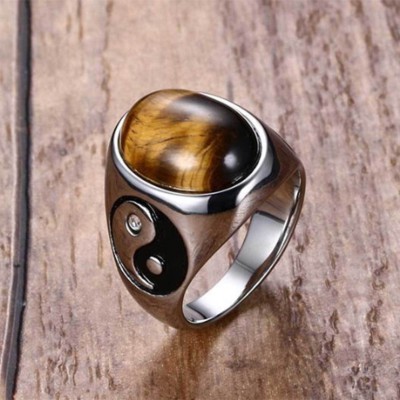 Natural Stone Yin Yang Positivity Ring