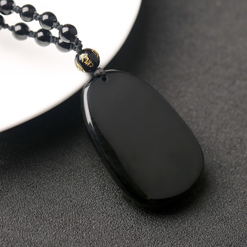 Natural Black Obsidian Eight Guardian Deity Pendant Natural Black Obsidian Eight Guardian Deity Pendant
