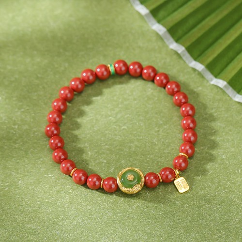 S925 Sterling Silver Gold-Plated Jadeite and Nephrite Bracelet S925 Sterling Silver Gold-Plated Jadeite and Nephrite Bracelet