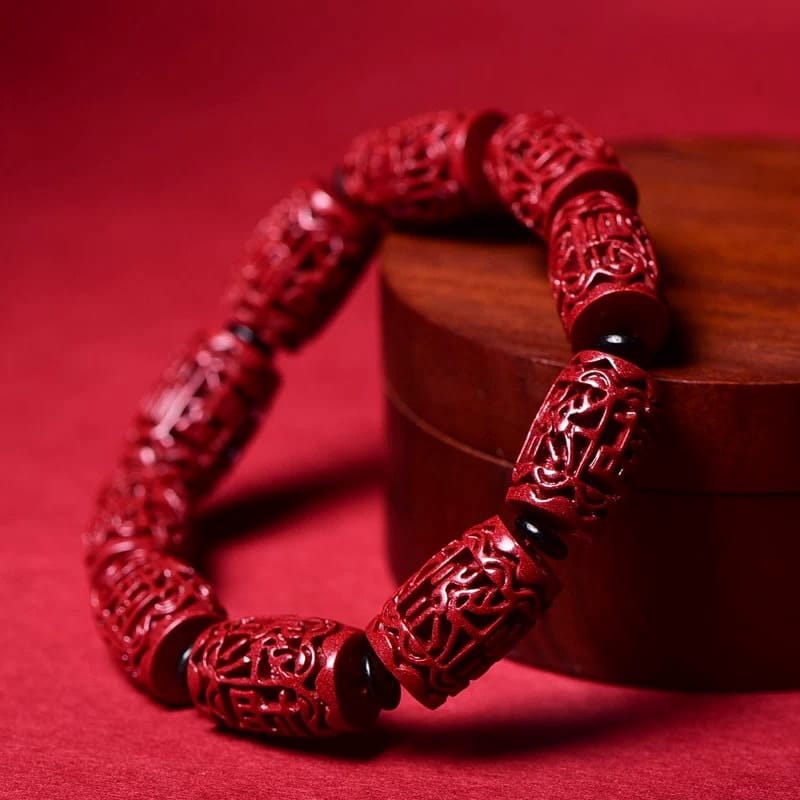 My Natural High Content Cinnabar Wealth Bracelet Glows Inside