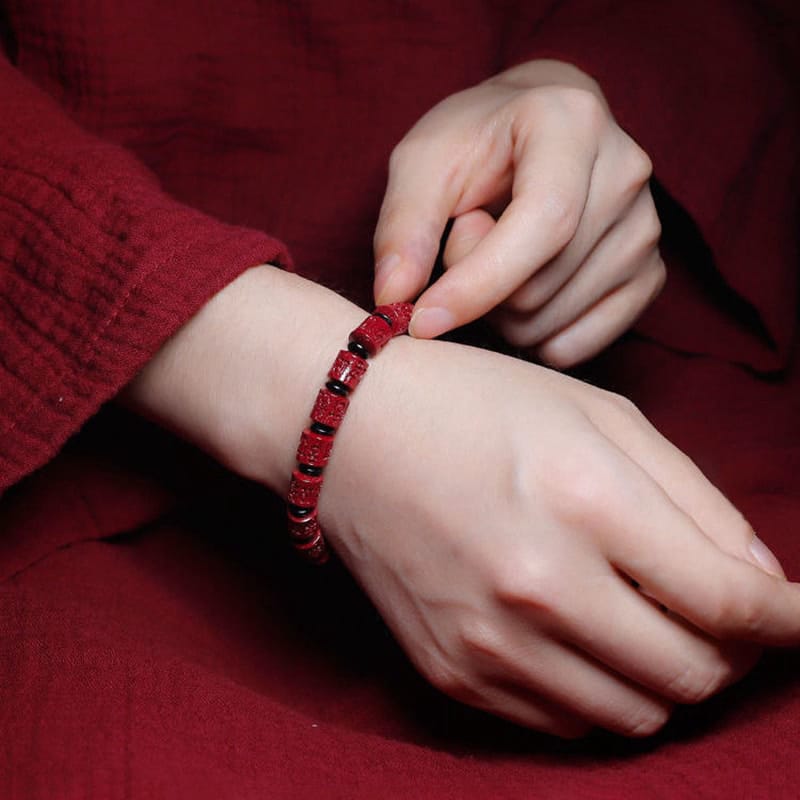 My Natural High Content Cinnabar Wealth Bracelet Glows Inside
