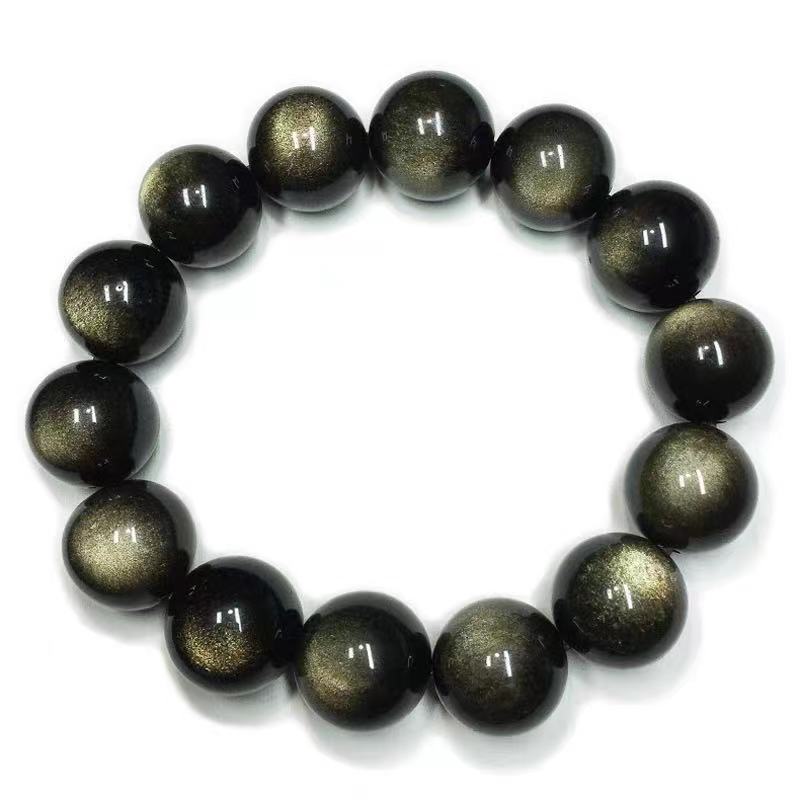 Our Black Gold Obsidian Couple Bracelets Hold Two Eyes