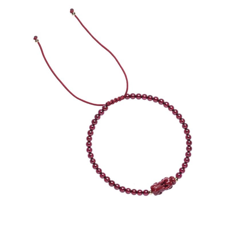 The Garnet and Cinnabar Pixiu Bracelet on My Wrist