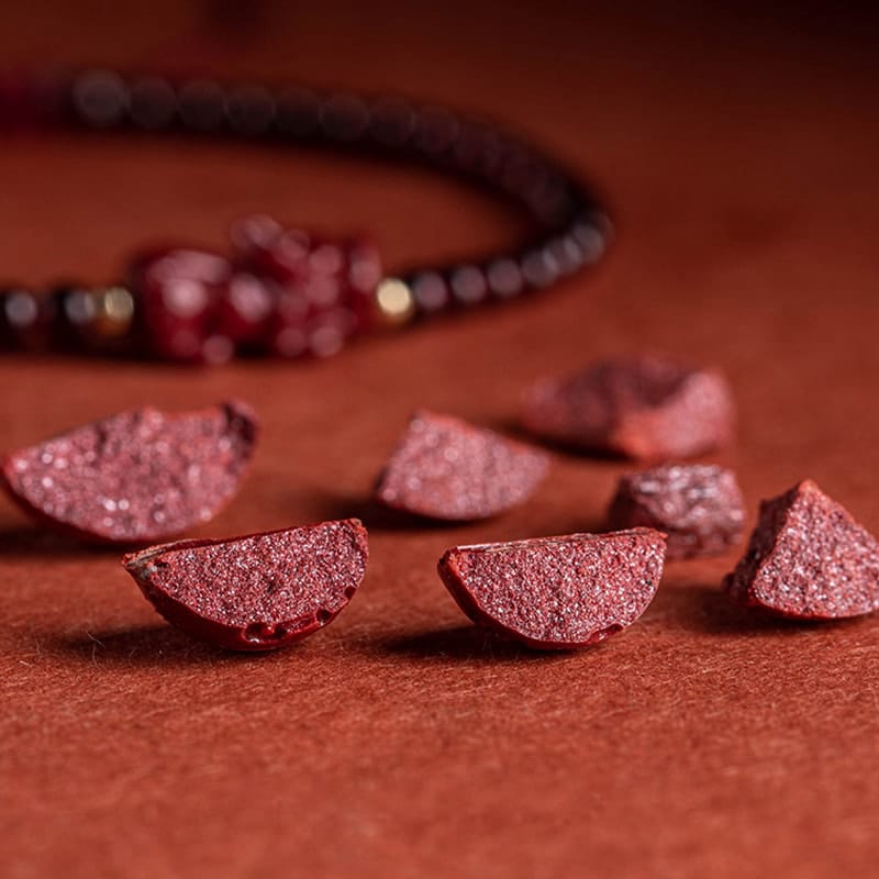 The Garnet and Cinnabar Pixiu Bracelet on My Wrist