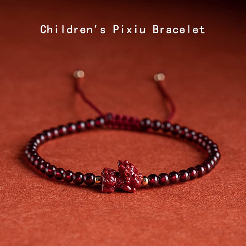The Garnet and Cinnabar Pixiu Bracelet on My Wrist