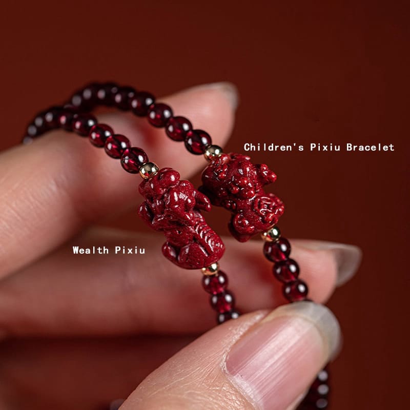 The Garnet and Cinnabar Pixiu Bracelet on My Wrist