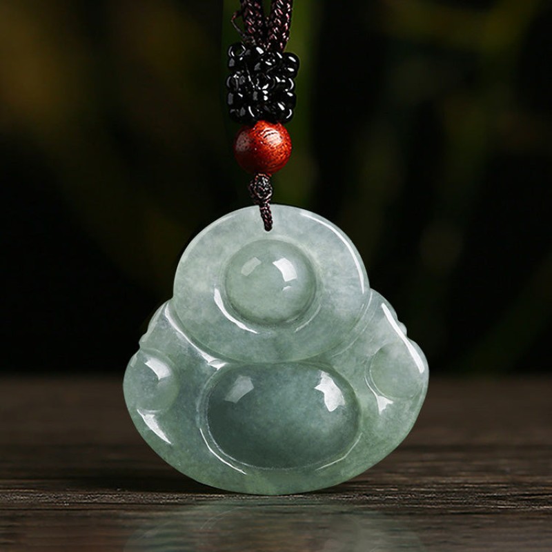 This Jade Laughing Buddha Necklace Smiles Back